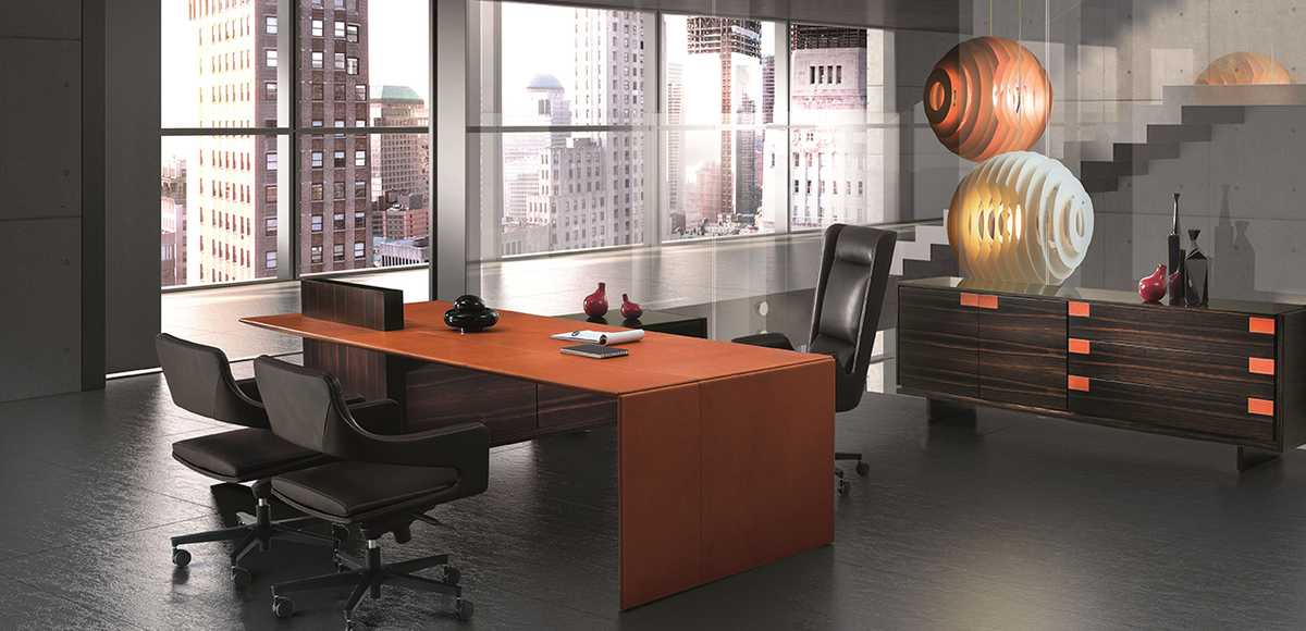 Executive modern desk Euclideo by i4Mariani, design Ferruccio Laviani