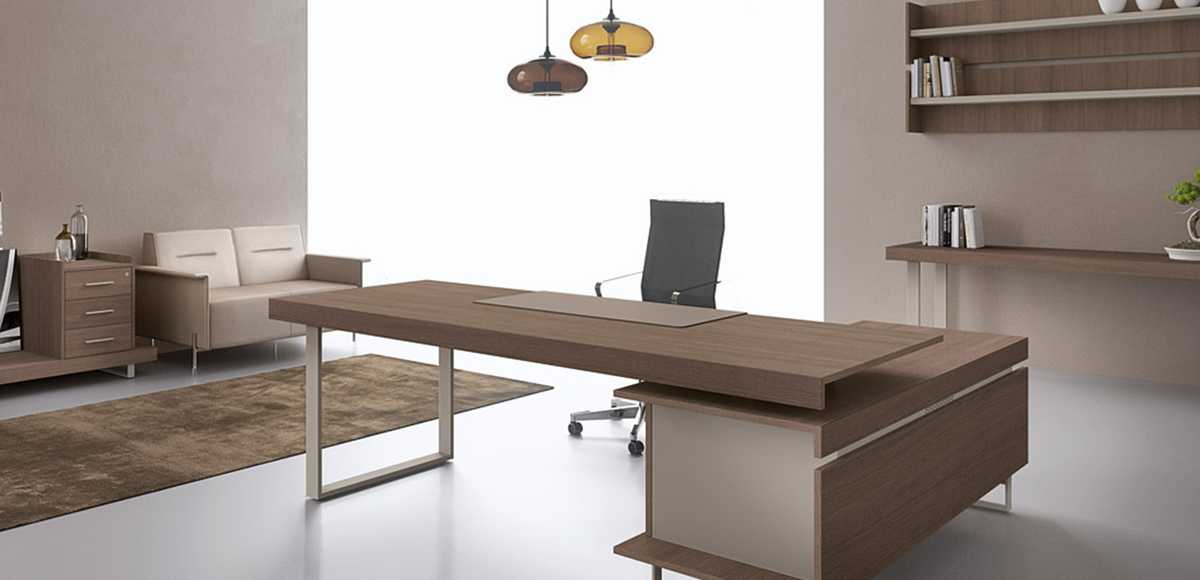 Italian modern L shaped executive desk Essence - Uffix