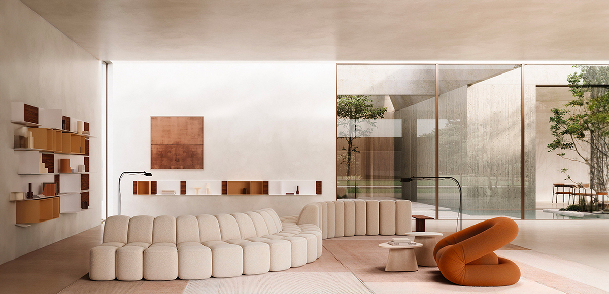 Array Italian modular couches by MDF Italia, Snøhetta design