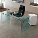 bright contemporary glass desk