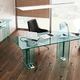 glass modern desk LLT fiam