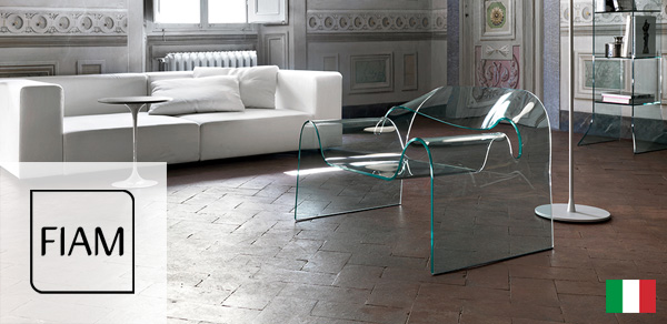 Fiam curved glass furniture